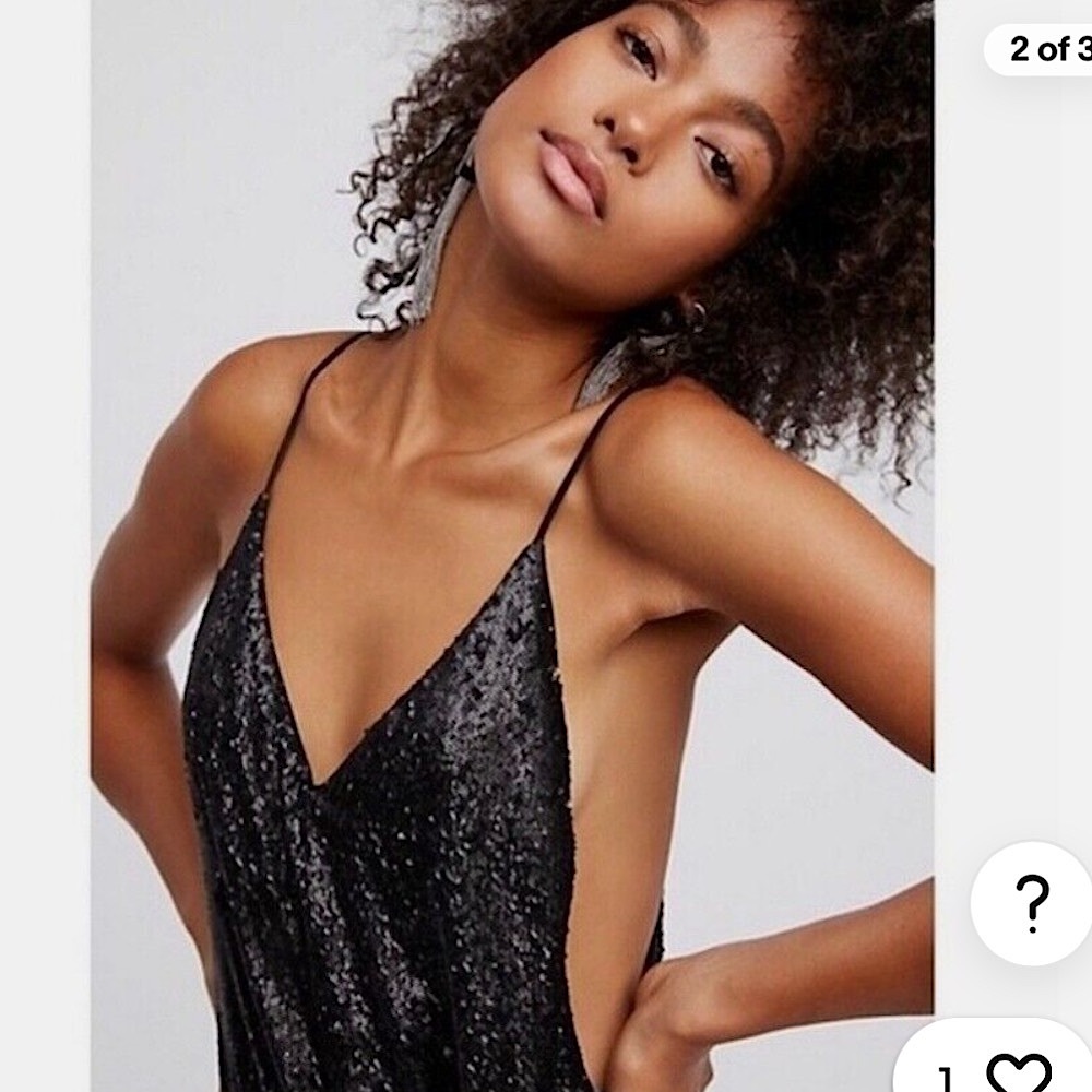 Bundle 🖤Free People🖤Black Sequin Jumpsuit & Peplum Top plus 🎁 Teal Top